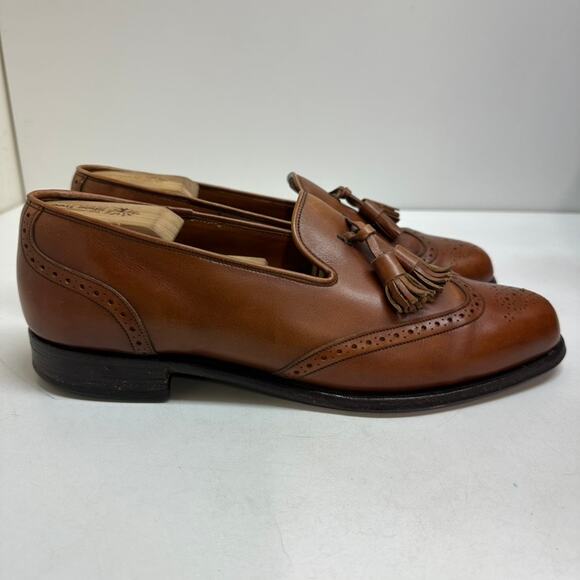VTG VERY GOOD Grenson Tassel Loafers Brown Calf Wing Made England UK 11 / US 12 - Picture 3 of 13